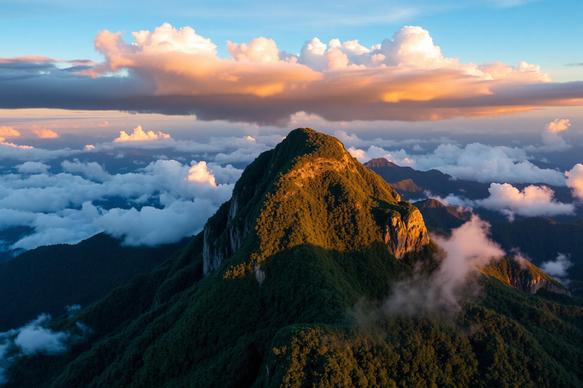 Pico do Lopo em Joanópolis ao pôr do sol
